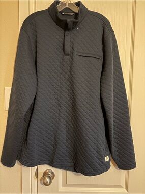 Travis Matthew Quilted Half-Zip Pullover - Navy Blue